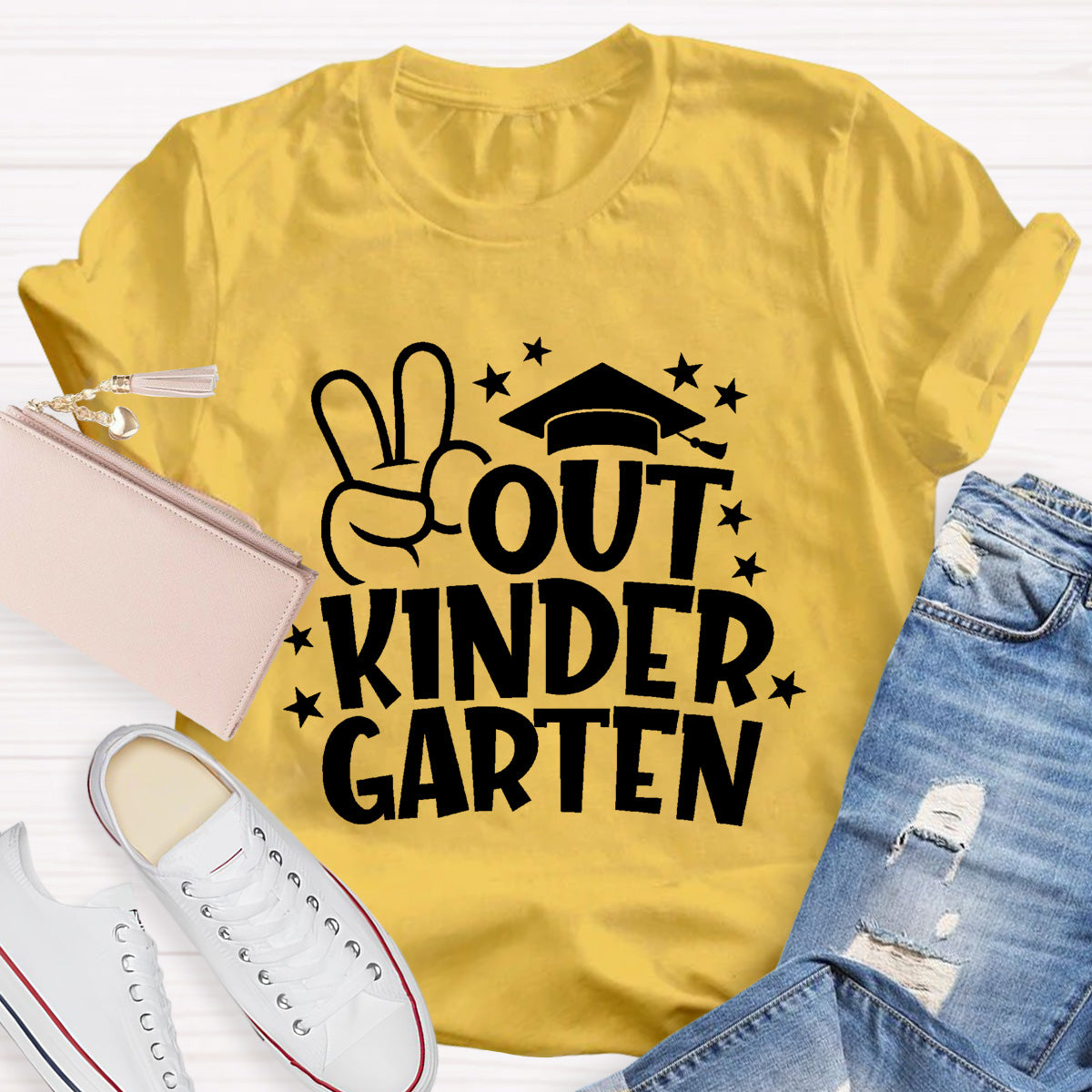 Personalized Grade Out Kinder Garten Teacher T-Shirt