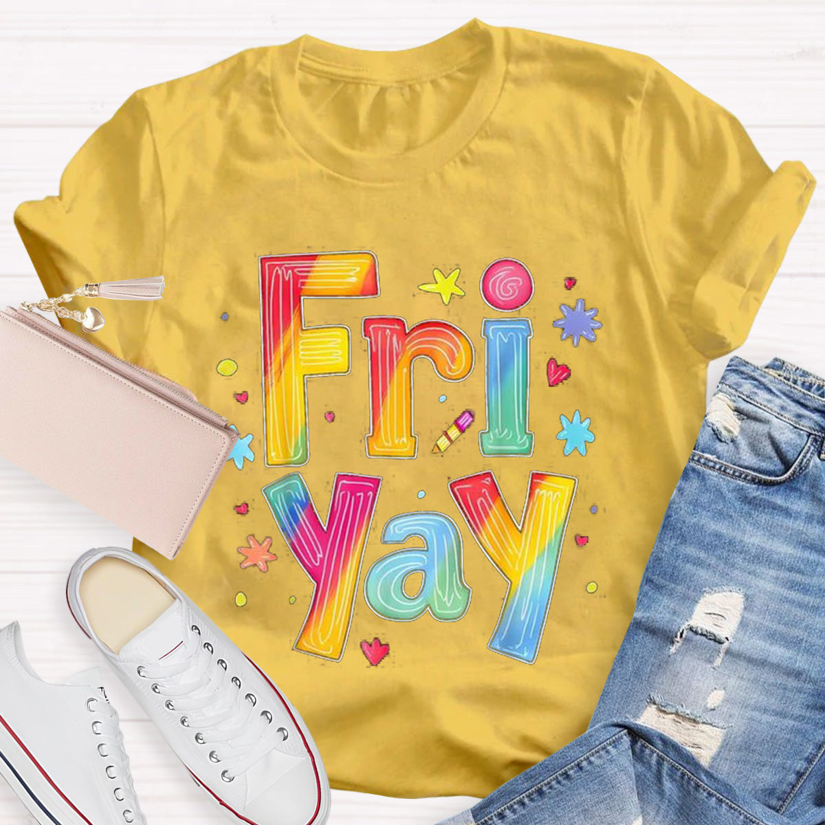 Personalize Day Fri Yay Teacher T-Shirt