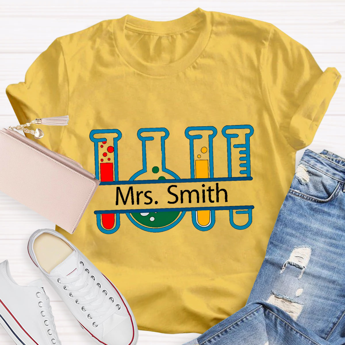 Personalized Name Chemical Teacher T-Shirt