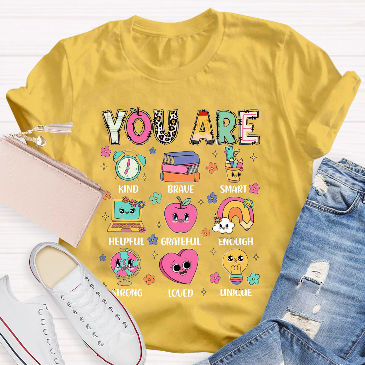 You Are Kind Brave Smart Helpful And Brave Teacher T-Shirt
