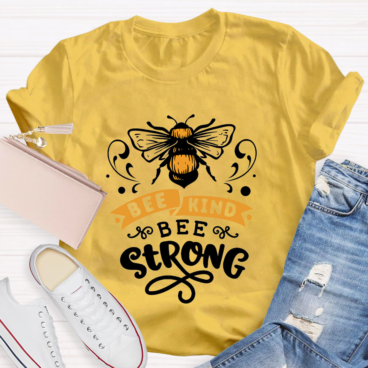 Bee Kind Bee Strong Teacher T-Shirt