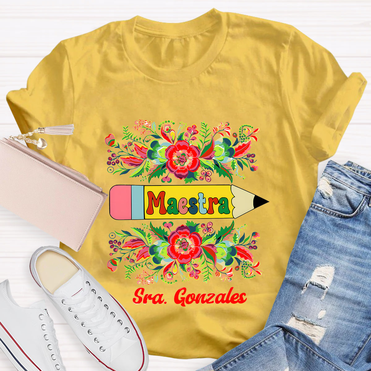 Personalized Maestra Name T-Shirt