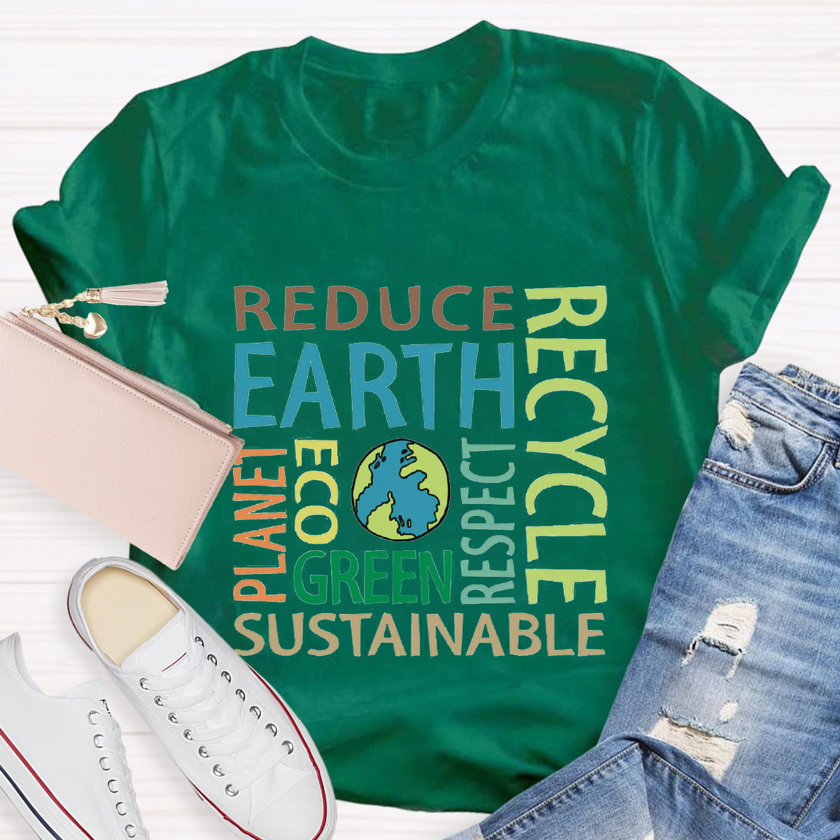 Reduce Recycle Respect Planet Earth Day T-Shirt