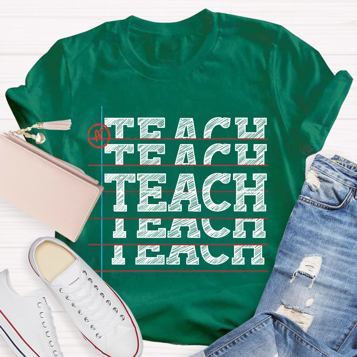 Teach Black Letters Teacher T-Shirt