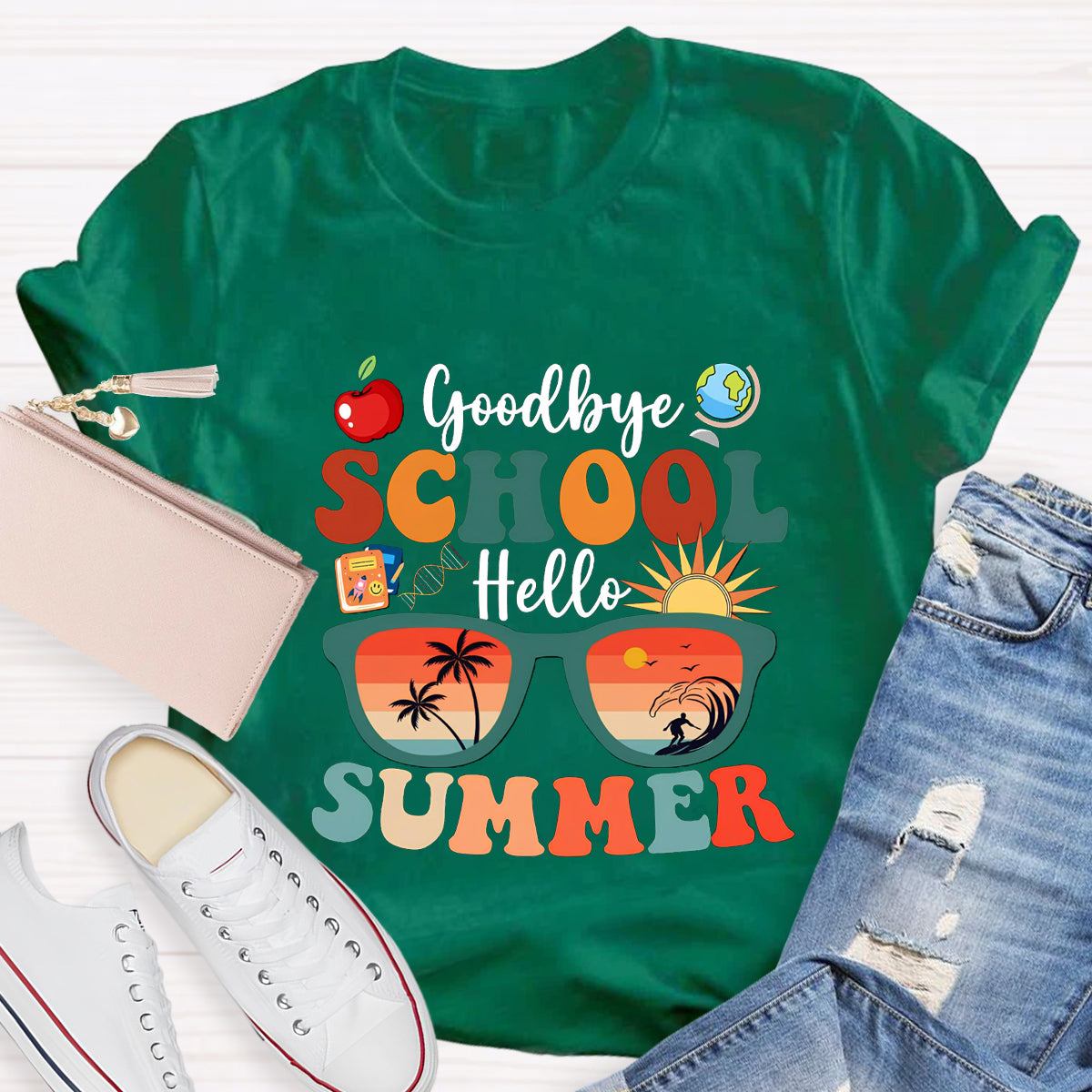 Goodbye School Hello Summer Teacher T-Shirt