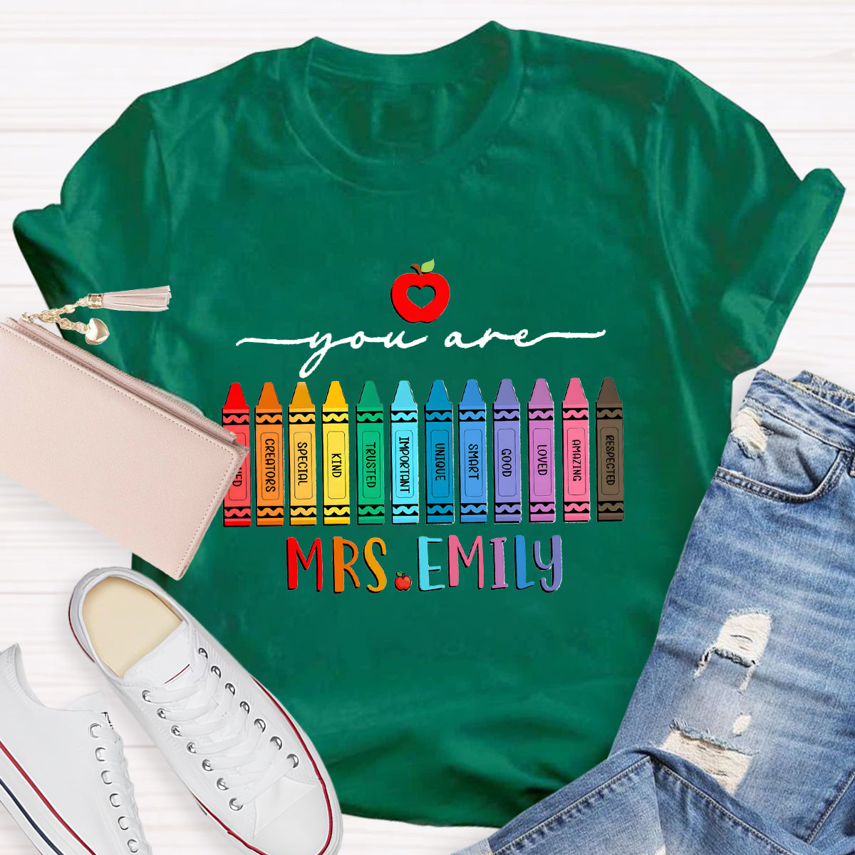 Personalized Name You Are Good Special Crayon Apple T-Shirt