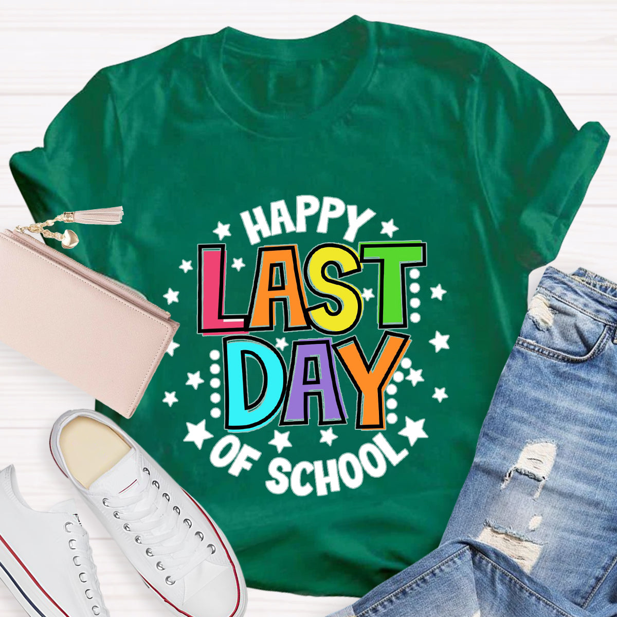 Happy Last Day Of School Star Circle T-Shirt