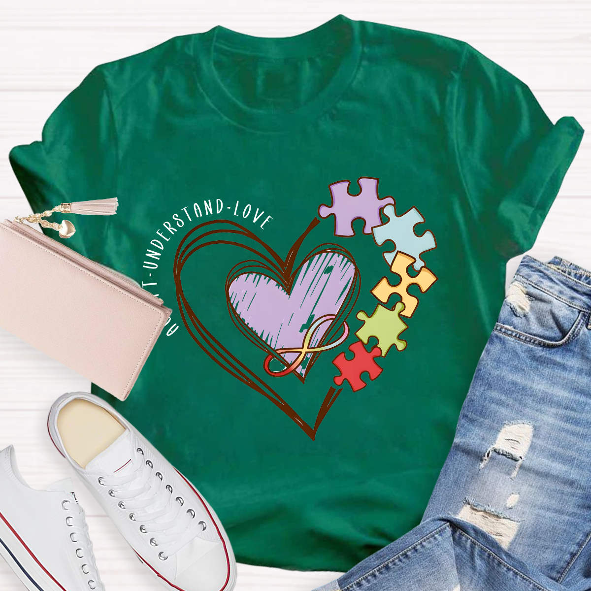 Accept Understand Love Puzzle Teacher T-Shirt
