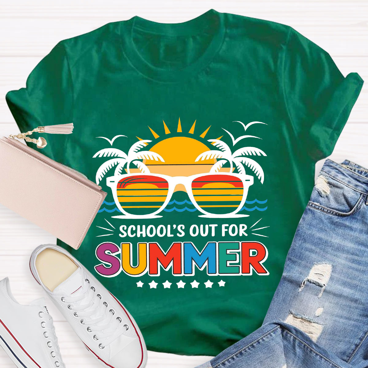 School's Out For Summer Sunglasses T-Shirt