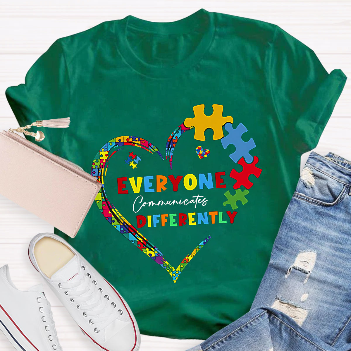 Everyone Communicates Differently Teacher T-Shirt