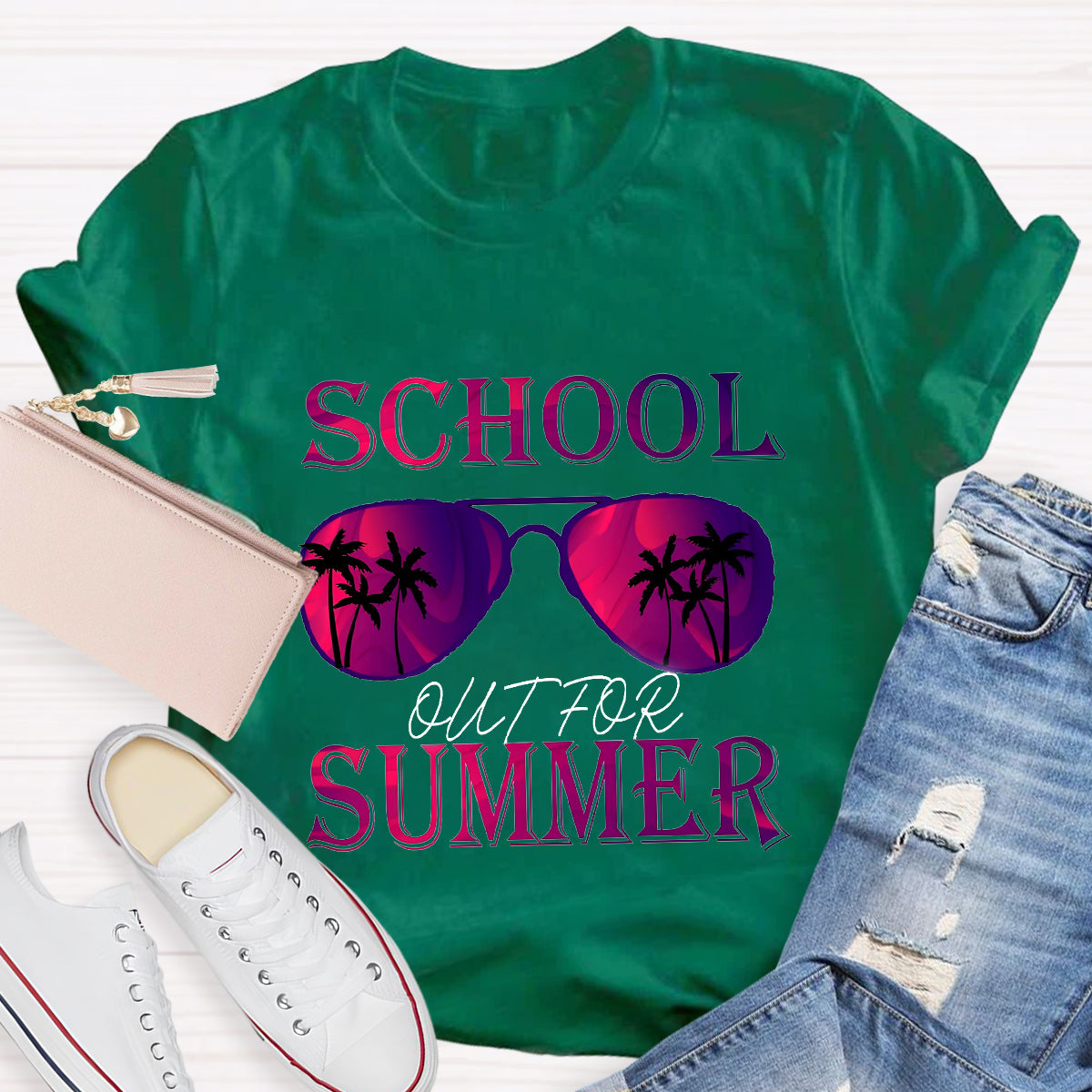 Summer Beach School Out For Summer Teacher T-Shirt