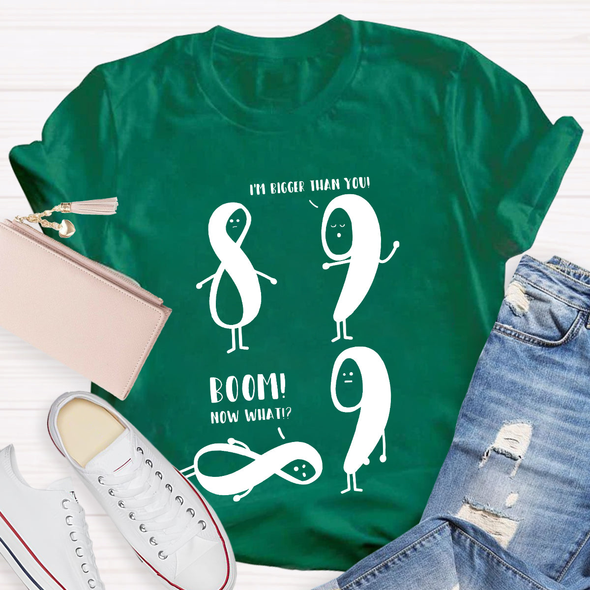 Funny Math I'm Bigger Than You Teacher T-Shirt