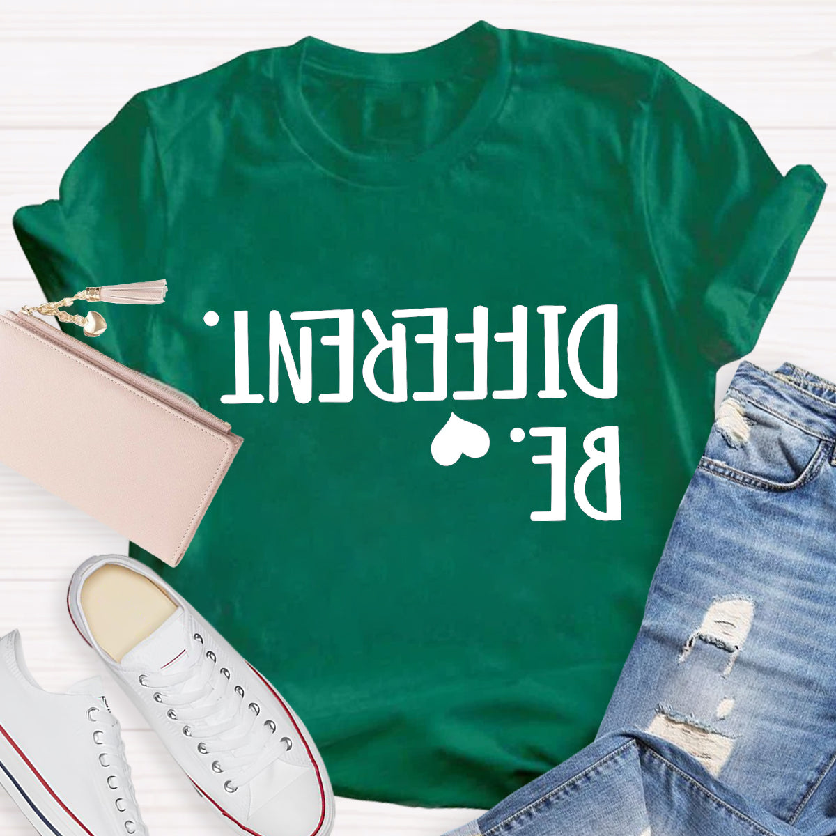 Be Different Text Reflection T-Shirt