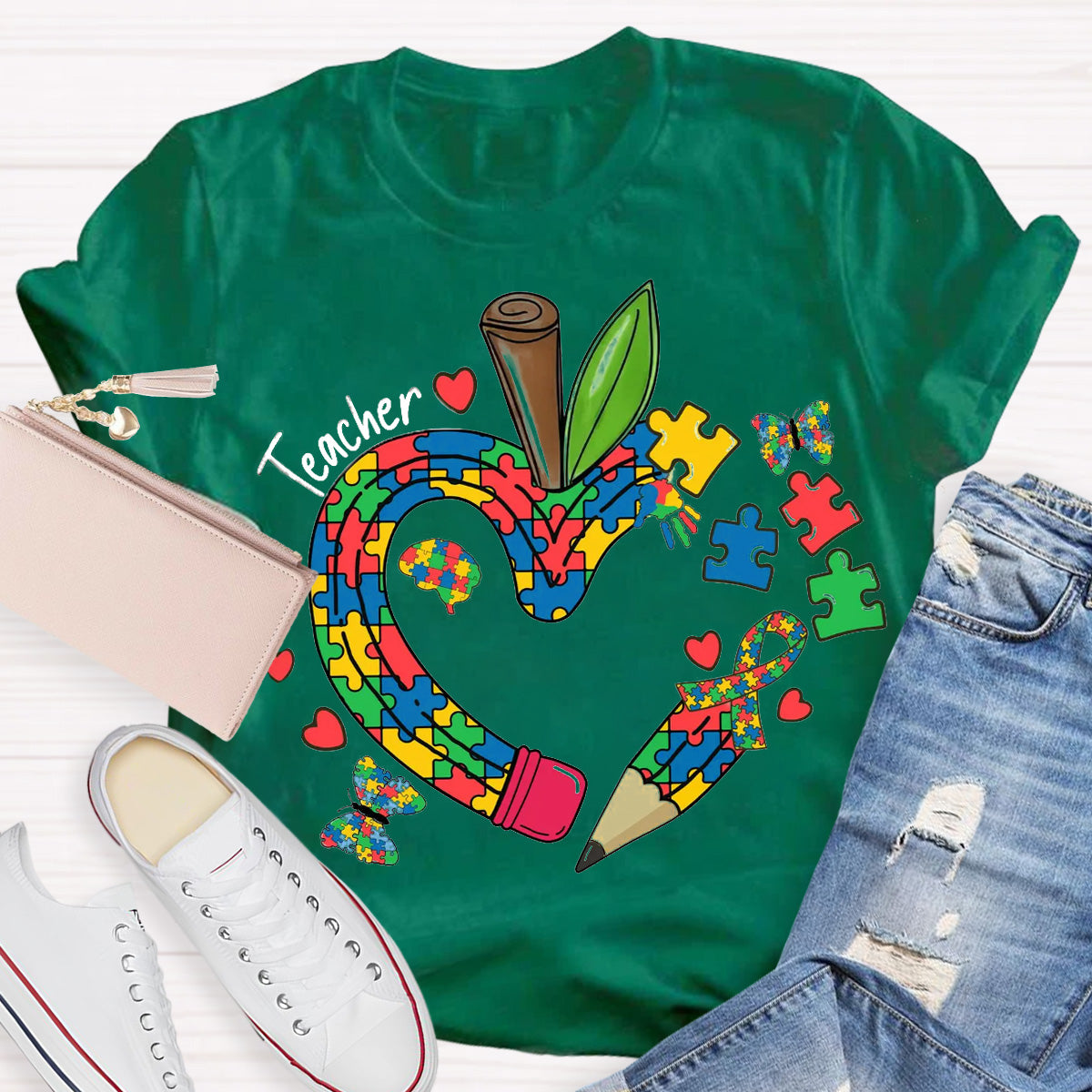 Teacher Apple Pencil Teacher T-Shirt