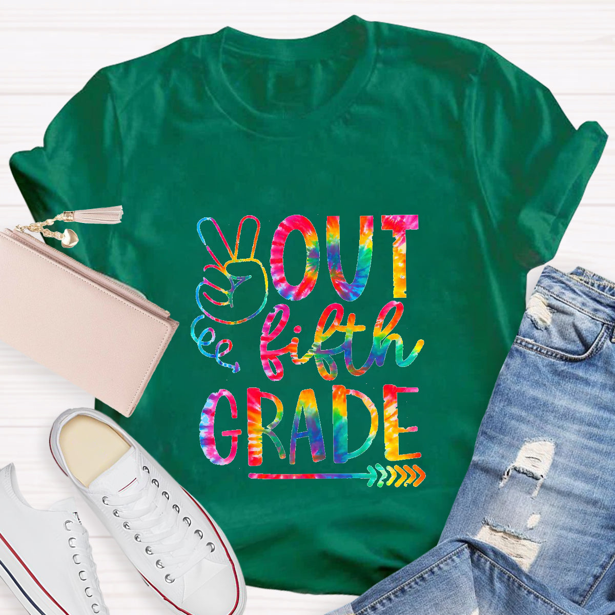 Personalized Grade Out Fifth Grade Teacher T-Shirt