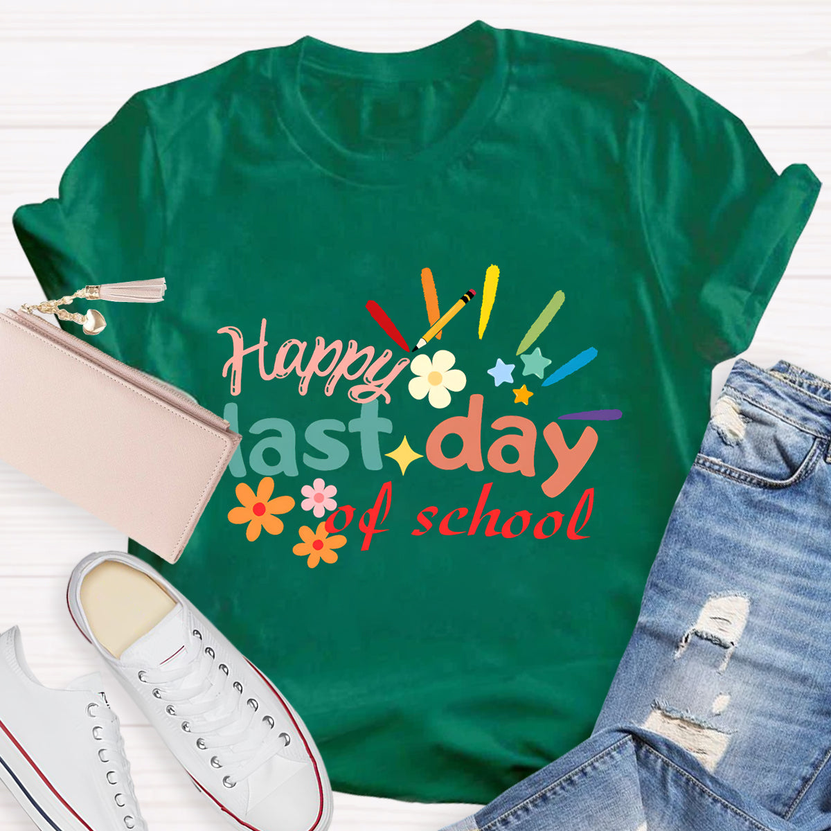 Happy Last Day Of School Flower T-Shirt