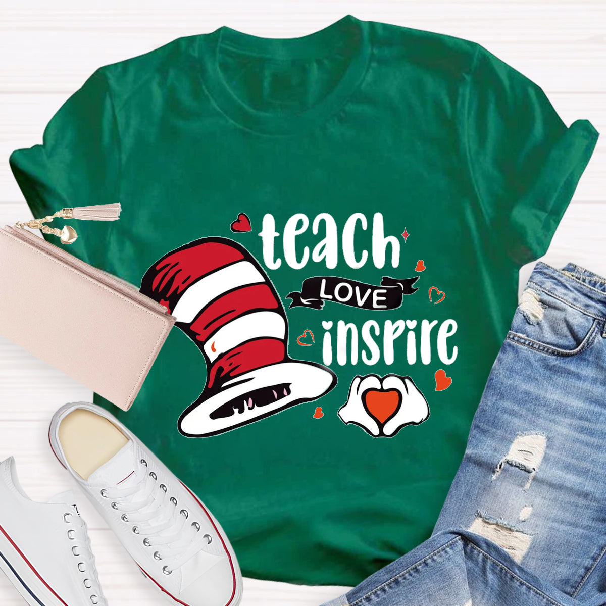 Teach Love Inspire Children's Books Teacher T-Shirt