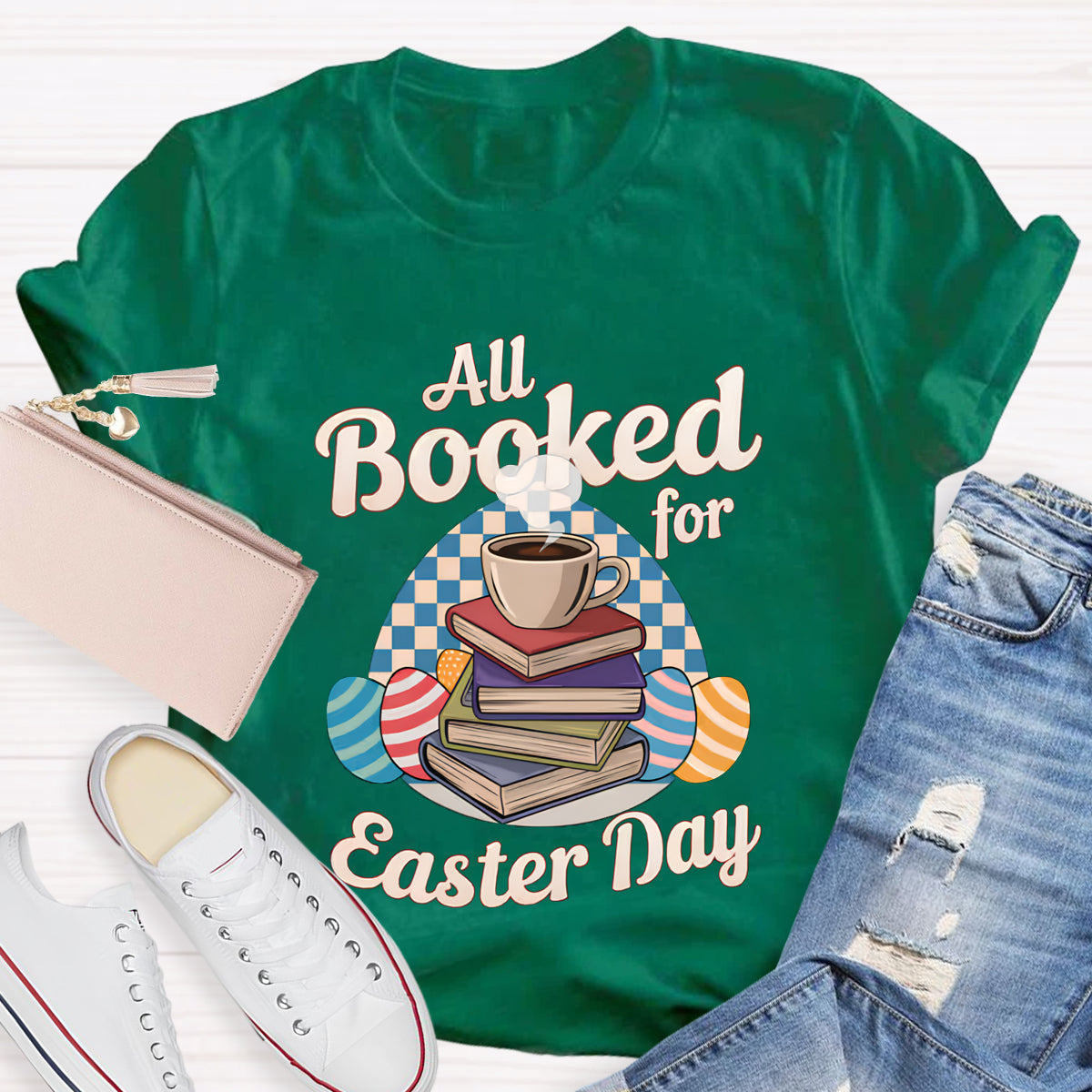 All Booked For Easter Day Teacher T-Shirt