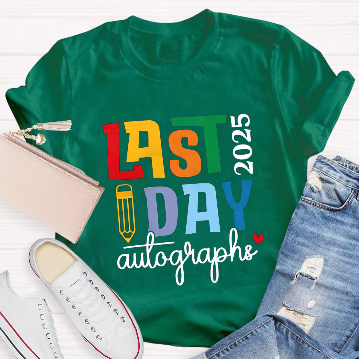 Personalized Year Last Day Pencil Teacher T-Shirt