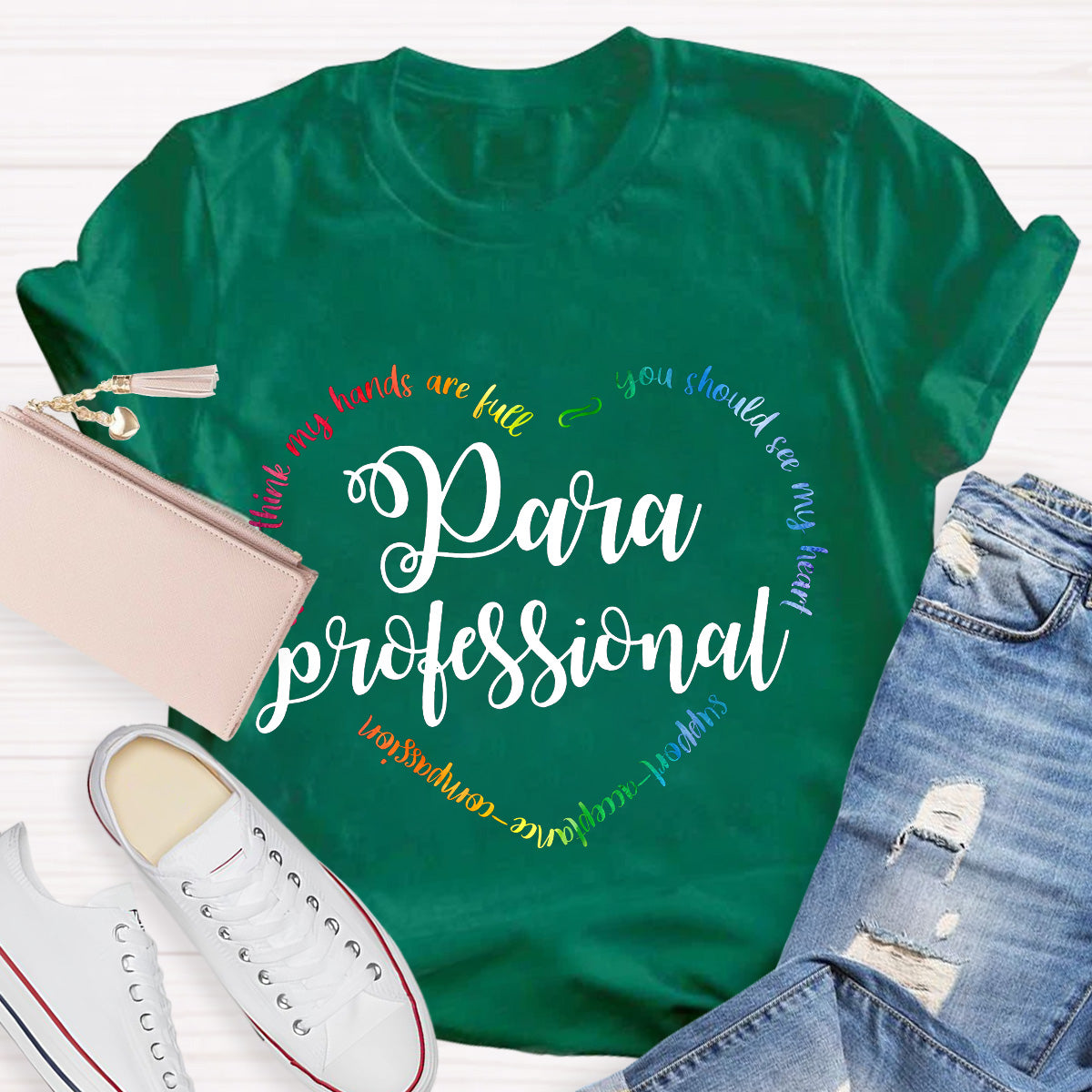 You Should See My Heart Para Teacher Heart T-Shirt