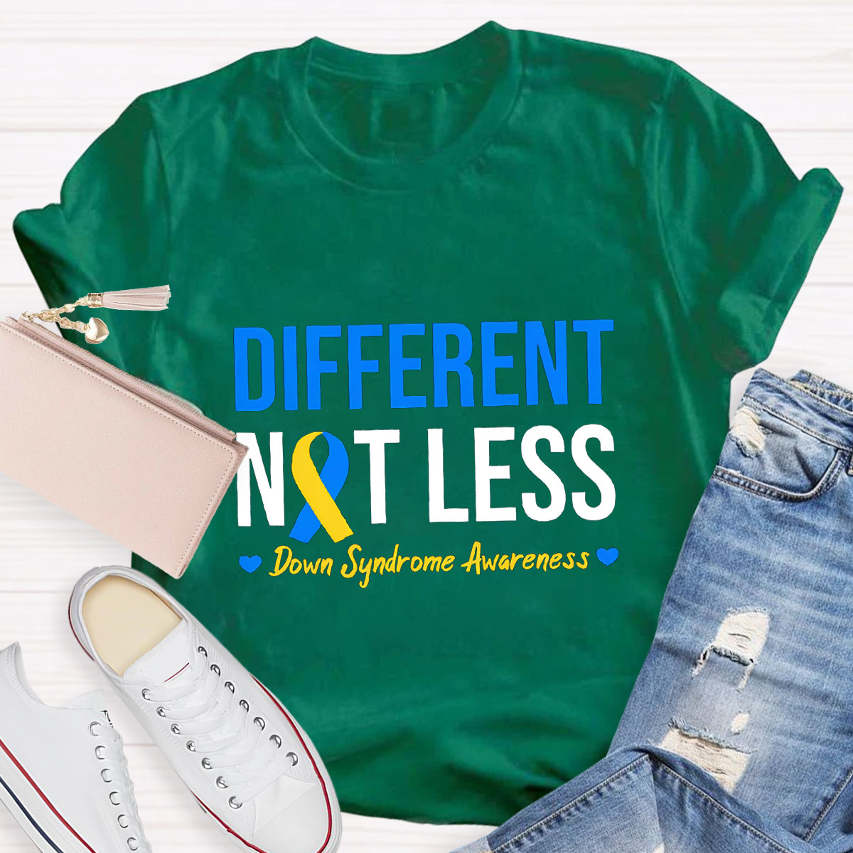 Different Not Less Down Syndrome Awarenes T-Shirt