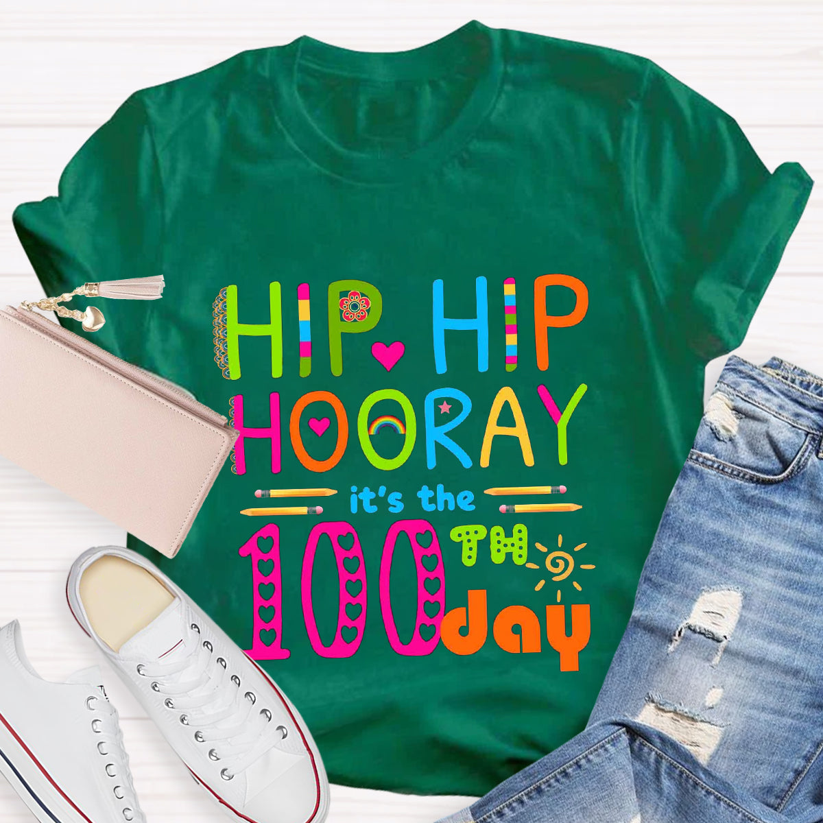 Hip Hip Hooray It's The 100th Day T-Shirt