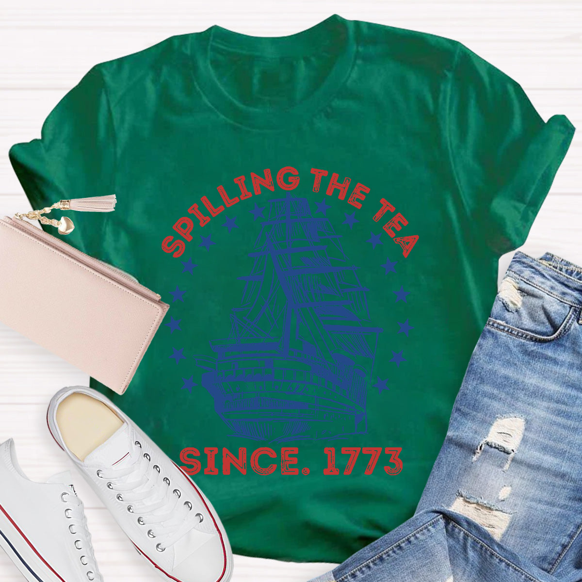 Spilling The Tea Since 1773 Teacher T-Shirt