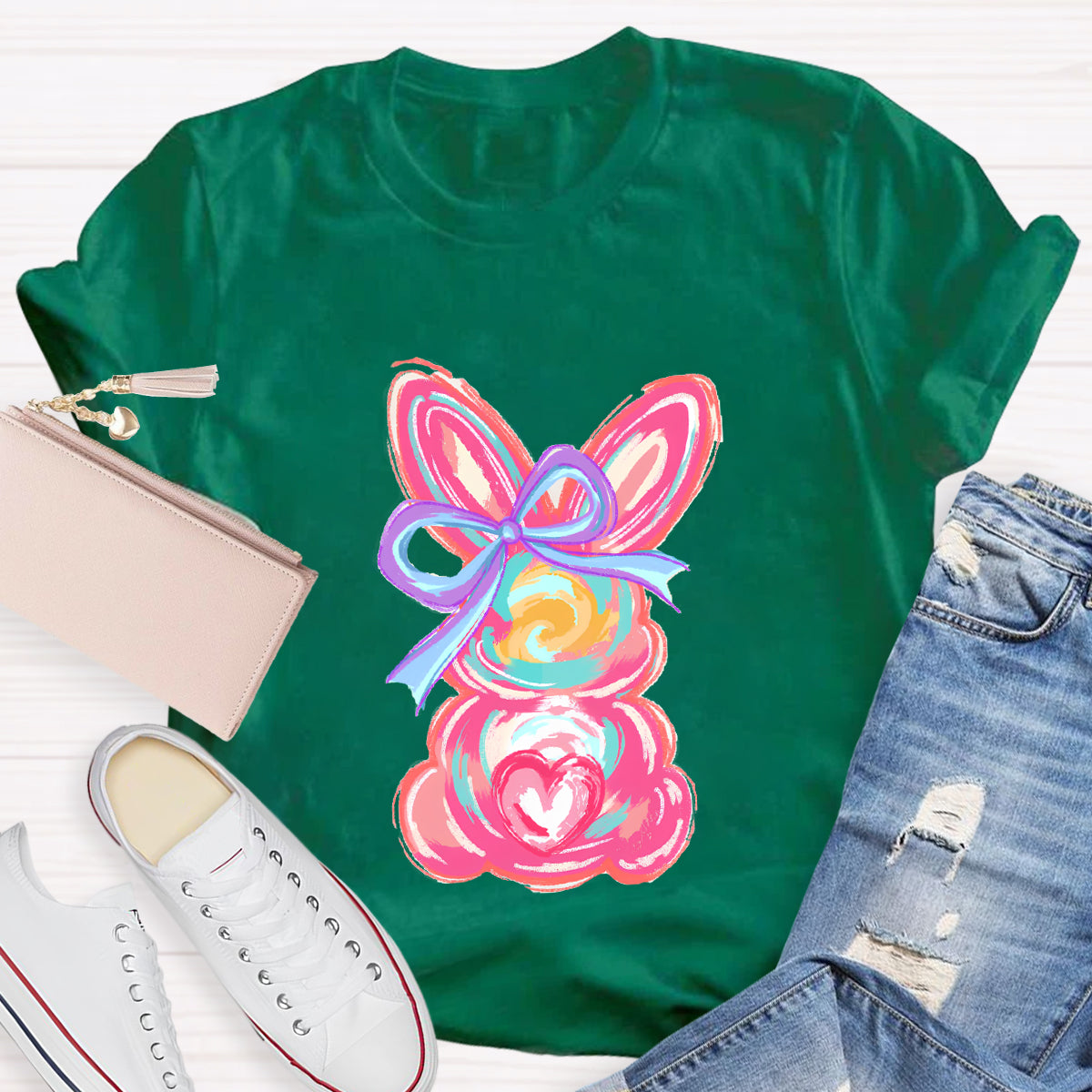 Colorful Bunny Happy Easter T-Shirt