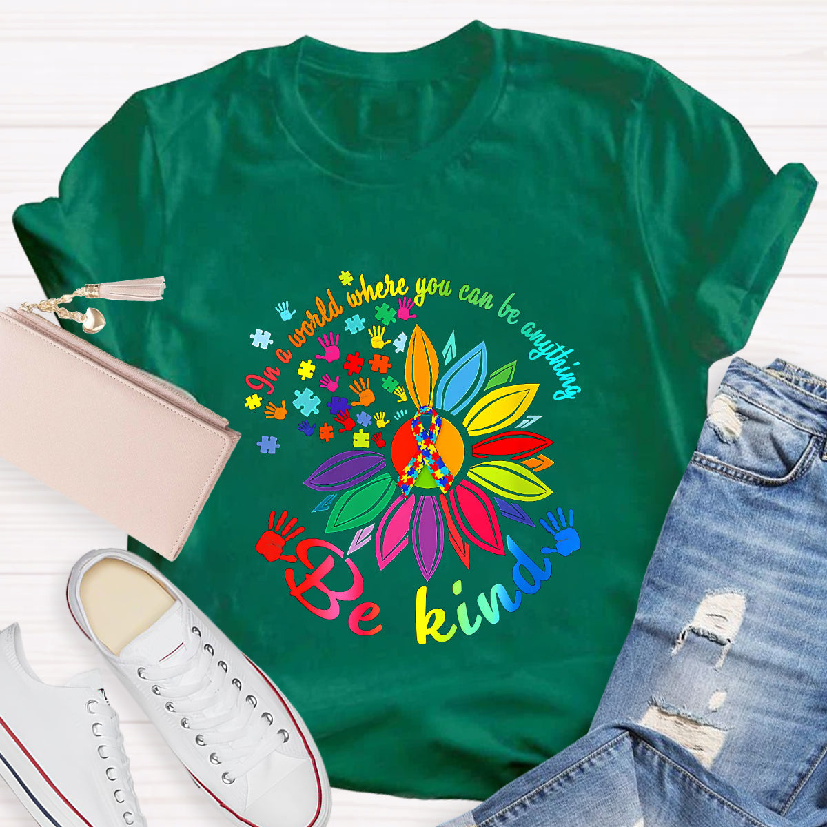 Be Kind Infinite symbol Sunflower Teacher T-Shirt