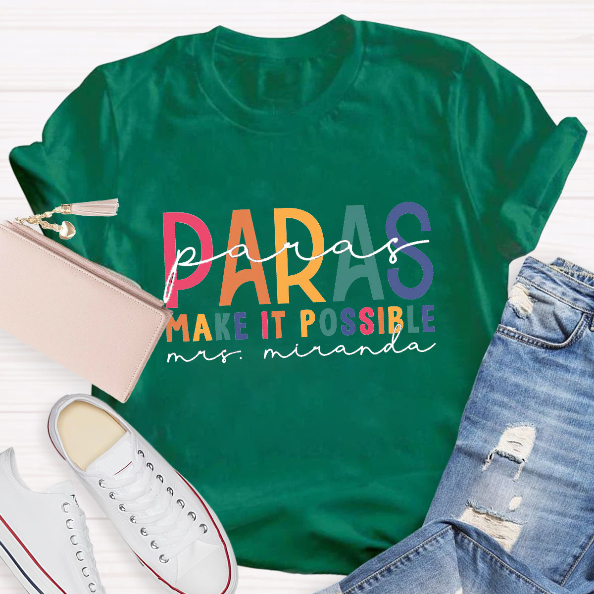 Personalized Name Para Make It Possible Teacher T-Shirt