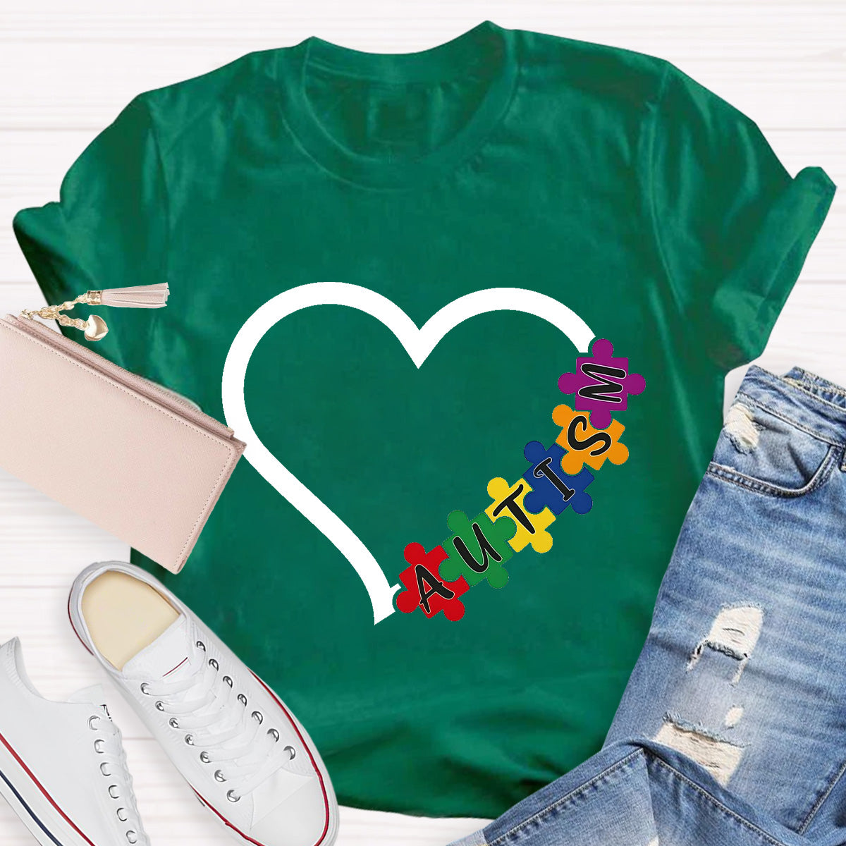 Autism Heart Teacher T-Shirt