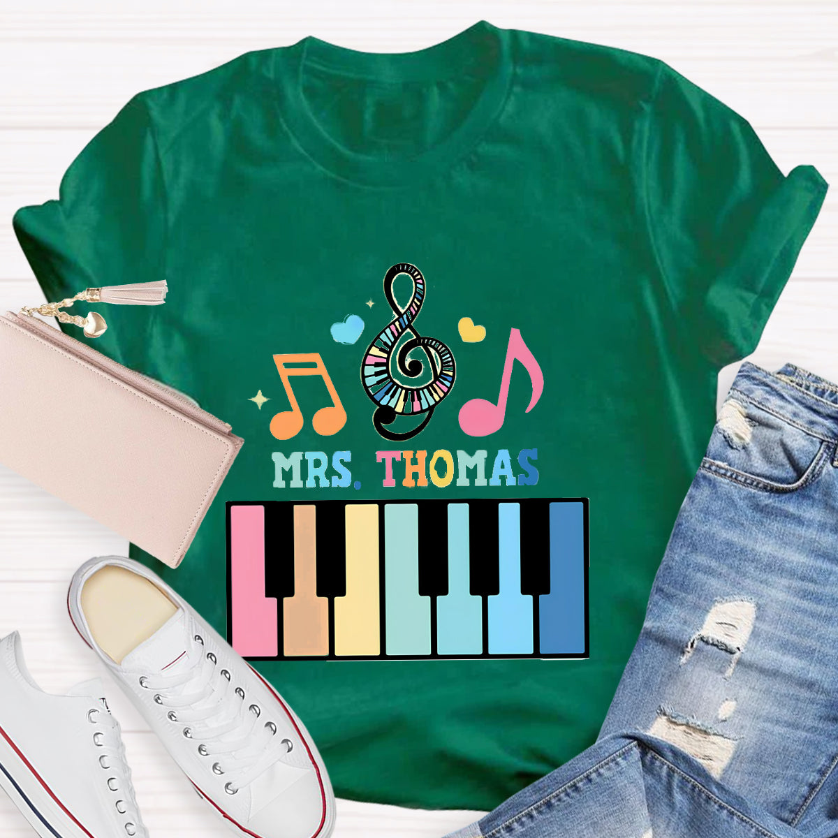 Personalize Name Piano Teacher T-Shirt