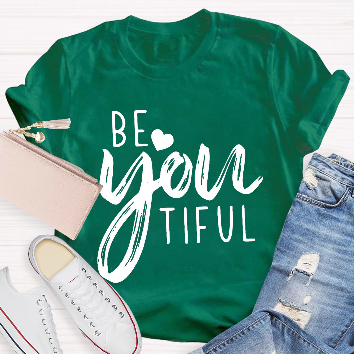 Be Yo Tiful Heart Teacher T-Shirt