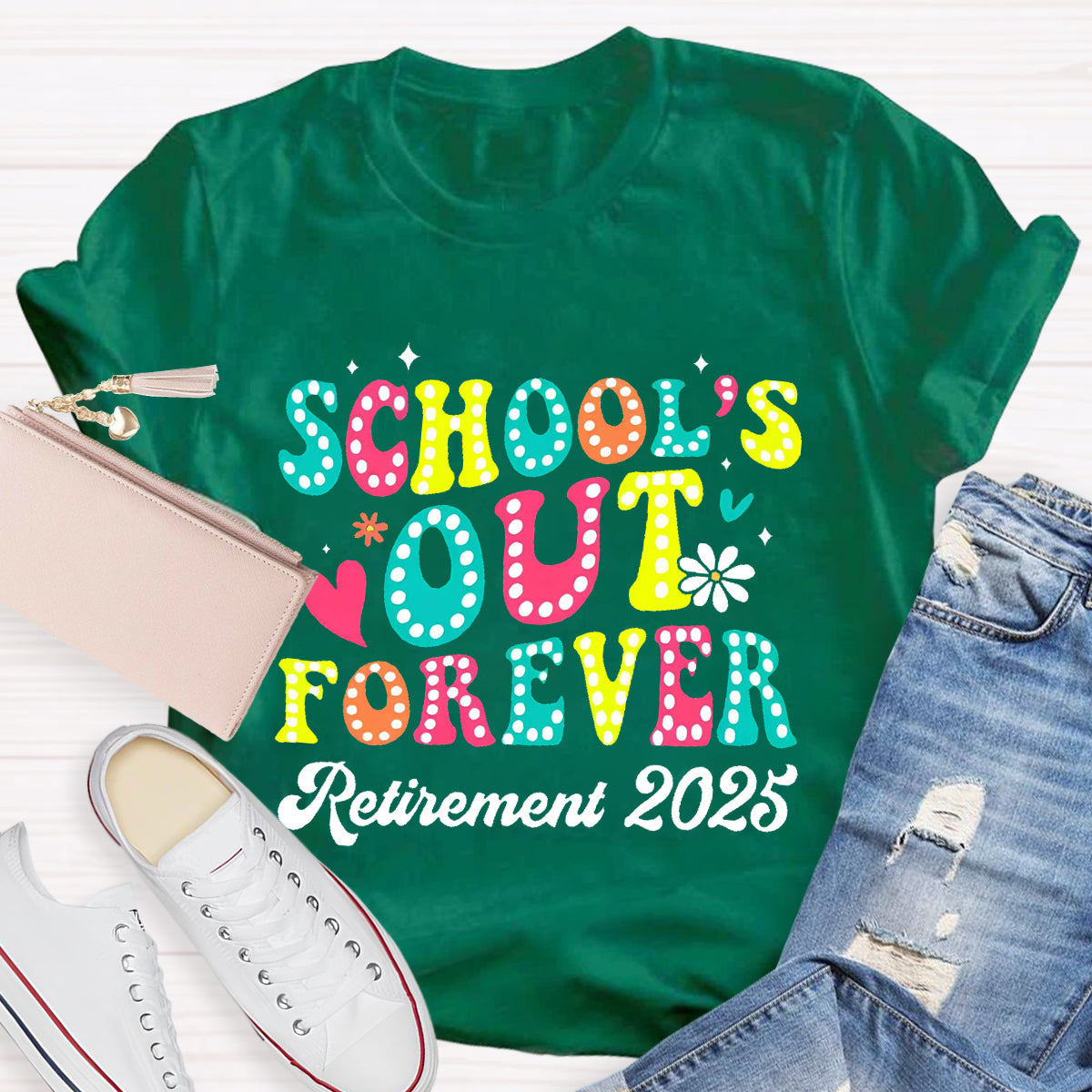 Personalize Year Schools Out Forever Teacher T-Shirt