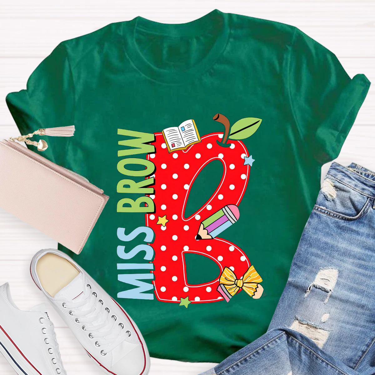 Personalized Name Book Teacher T-Shirt