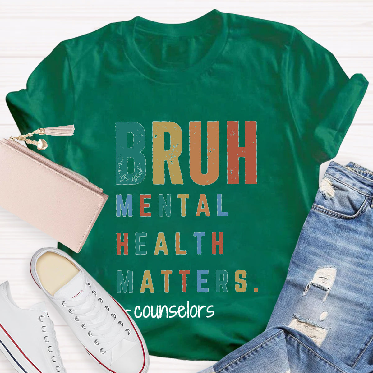 Personalized Position Bruh Mental Health Matters Teacher T-Shirt