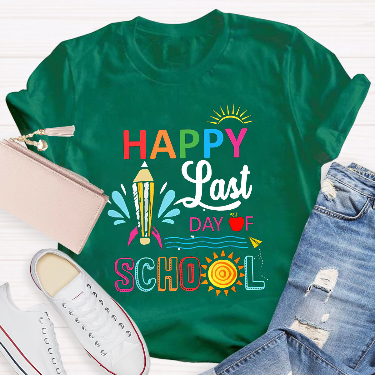 Sunshine Happy Last Dy Of School Teacher T-Shirt
