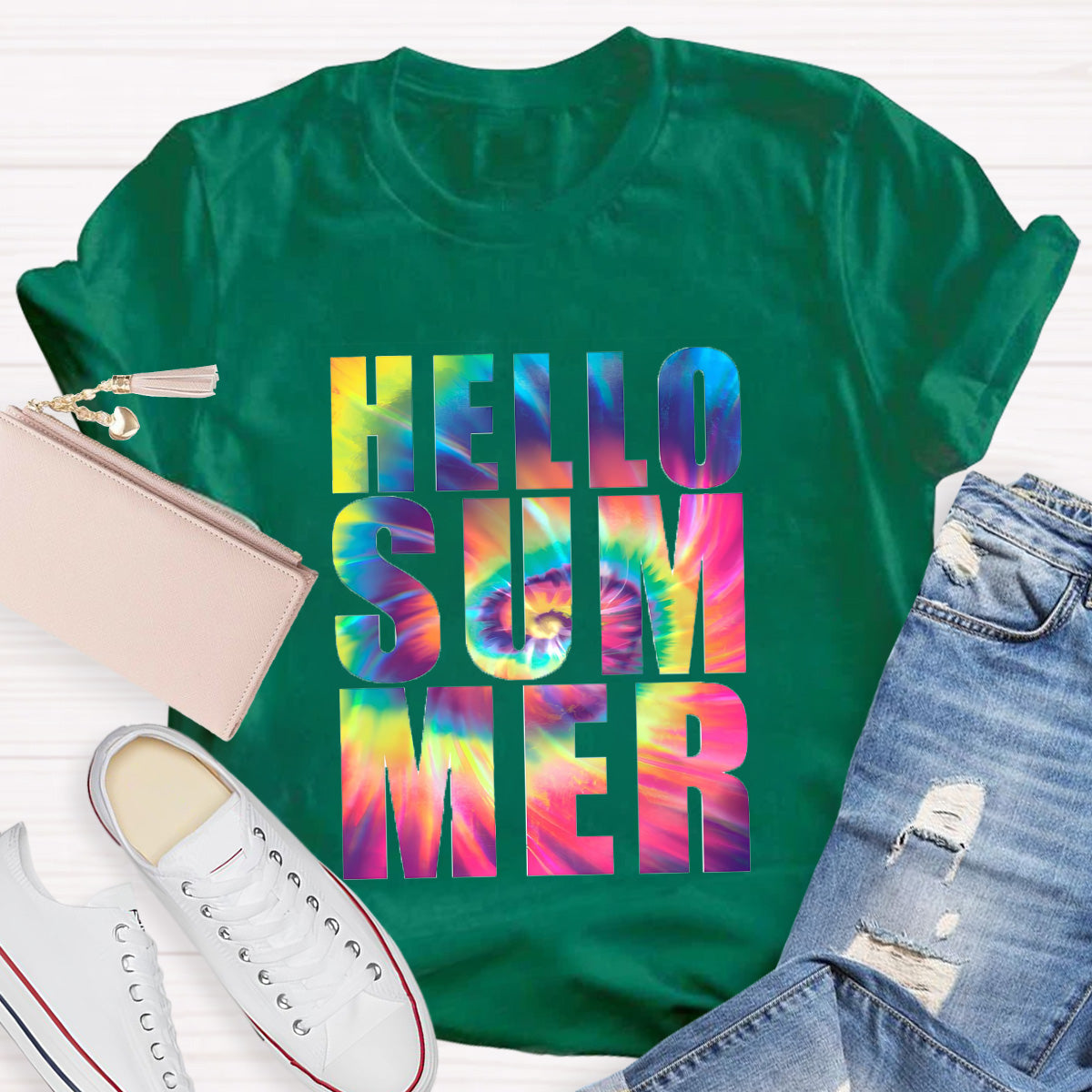Hello Summer Rainbow Teacher T-Shirt