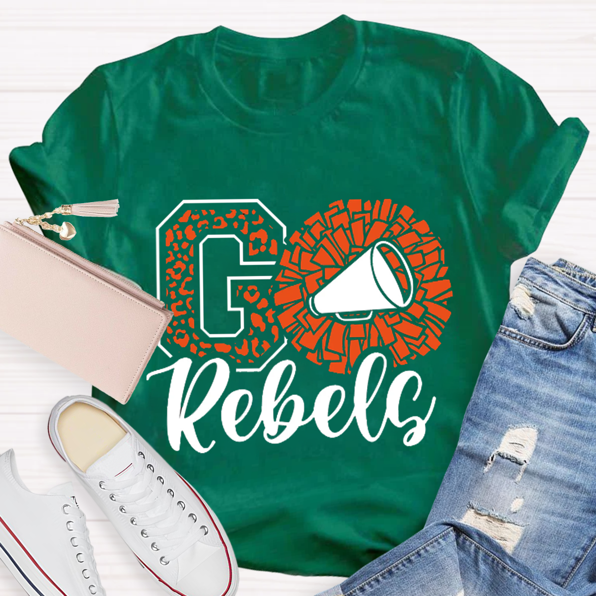 Leopards Rebels Cheer Little Mascot School Team Teacher T-Shirt
