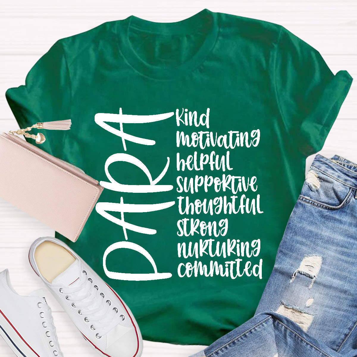 Para Teacher Helpful Kind Motivating T-Shirt