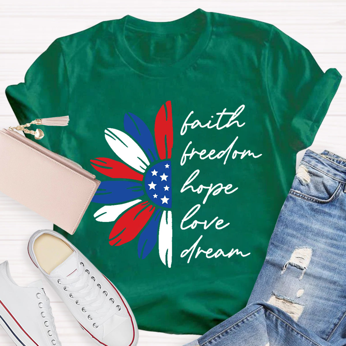 Freedom Hope Love Dream Teacher T-Shirt