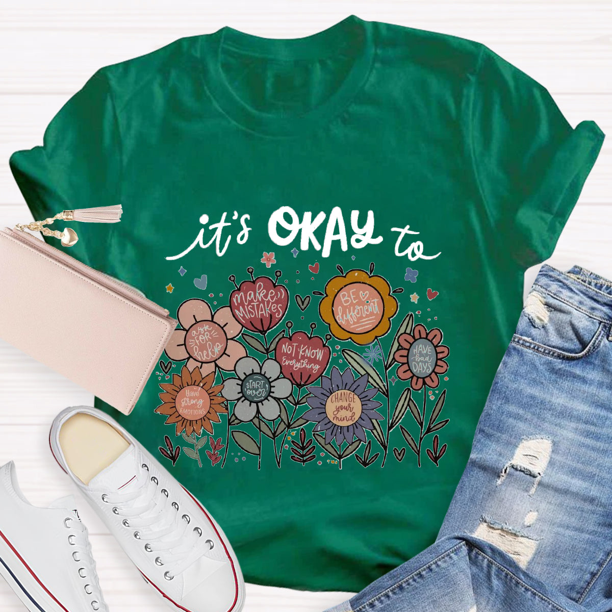 It's Okay To Not Know Everything Flower Teacher T-Shirt