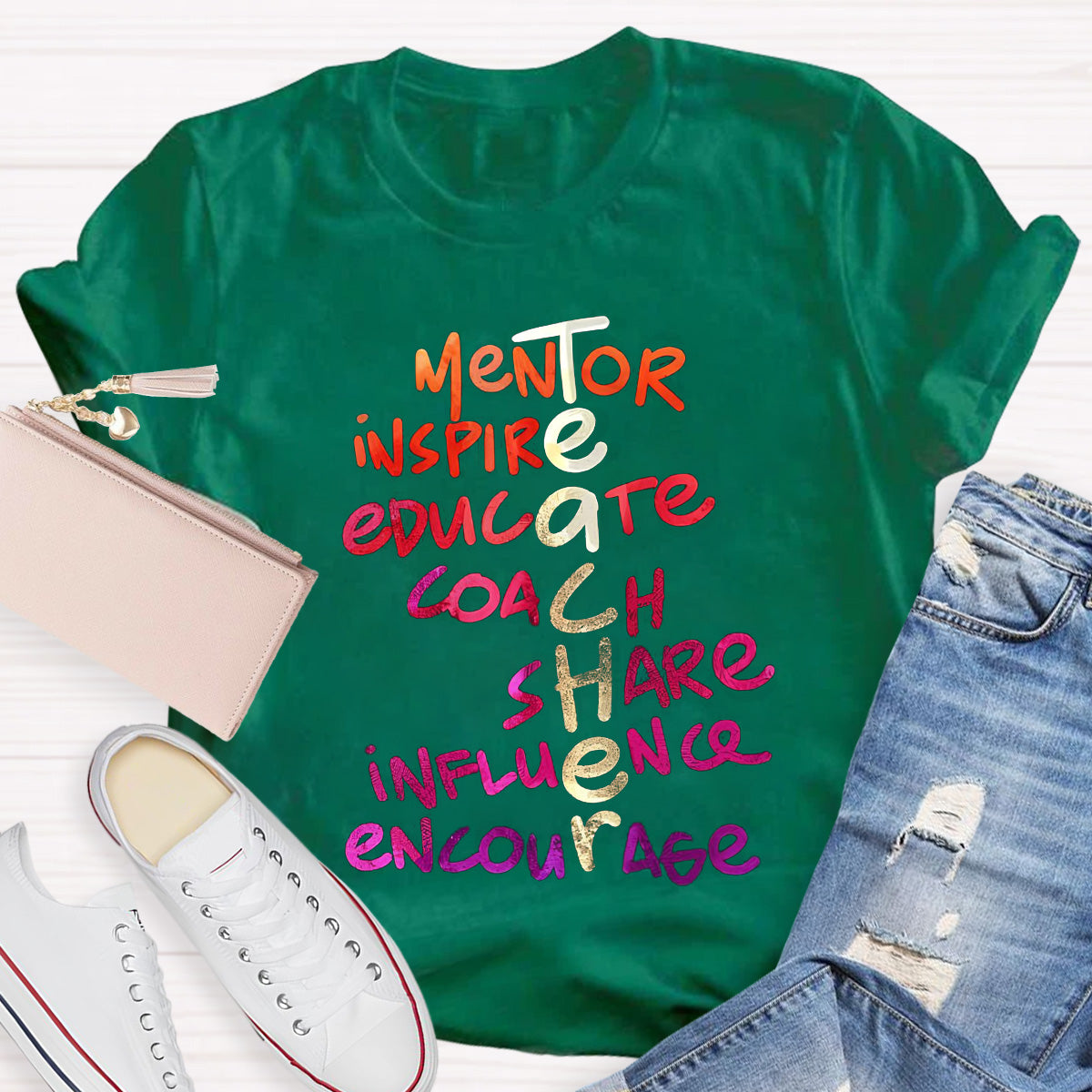 Golden Letters Mentor Teacher T-Shirt