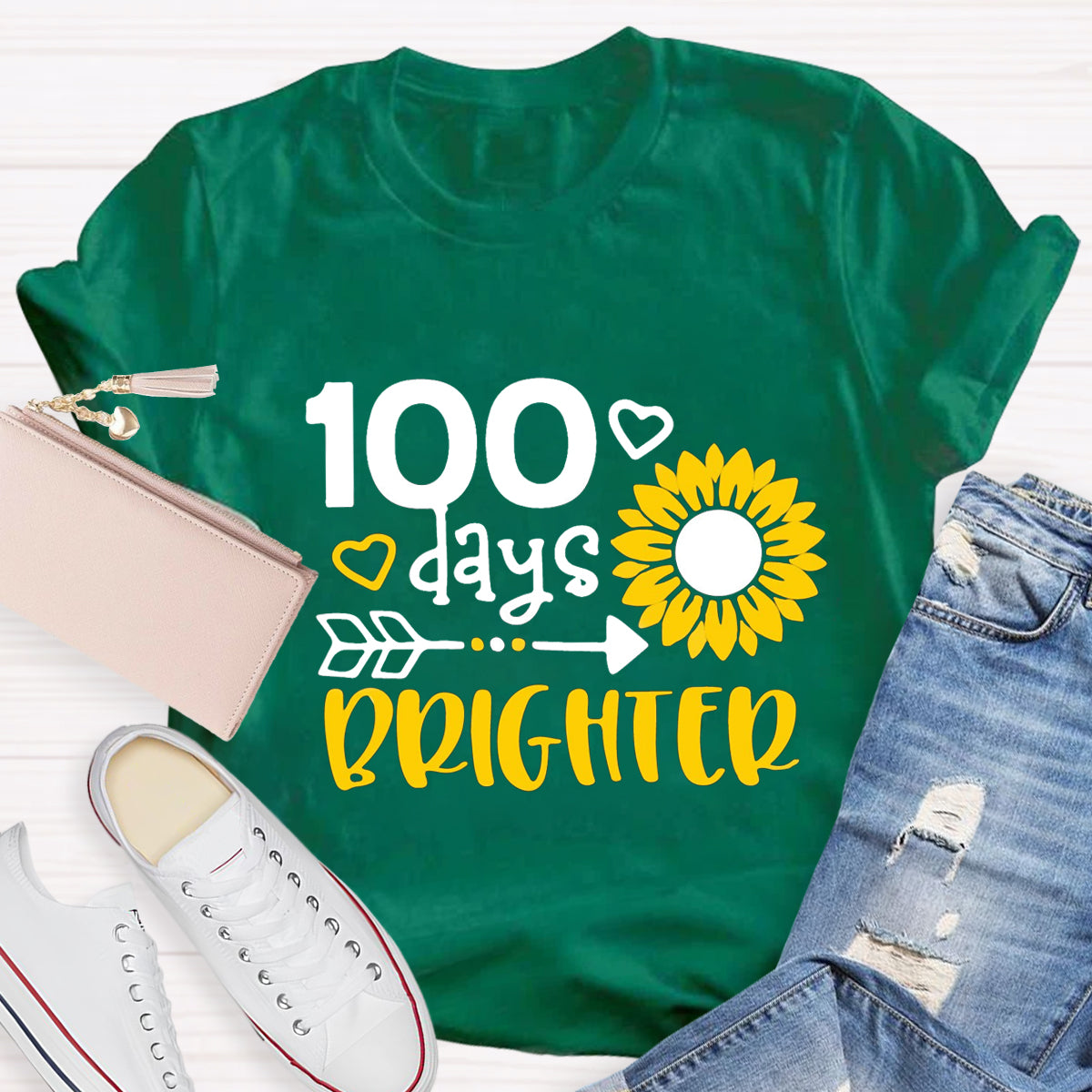 100 Days Brighter Sunflower T-Shirt