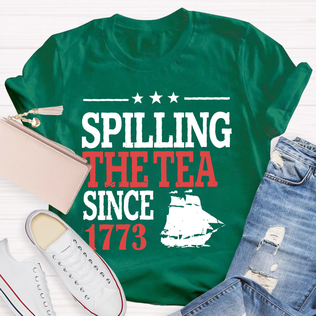 Spilling The Tea Since 1773 Teacher T-Shirt