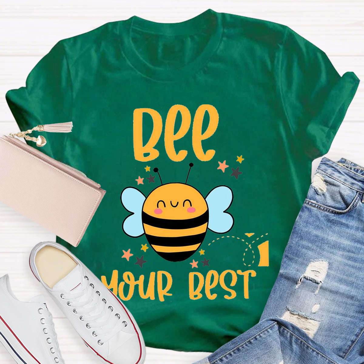 Positive Affirmation Bee Your Best Teacher T-Shirt