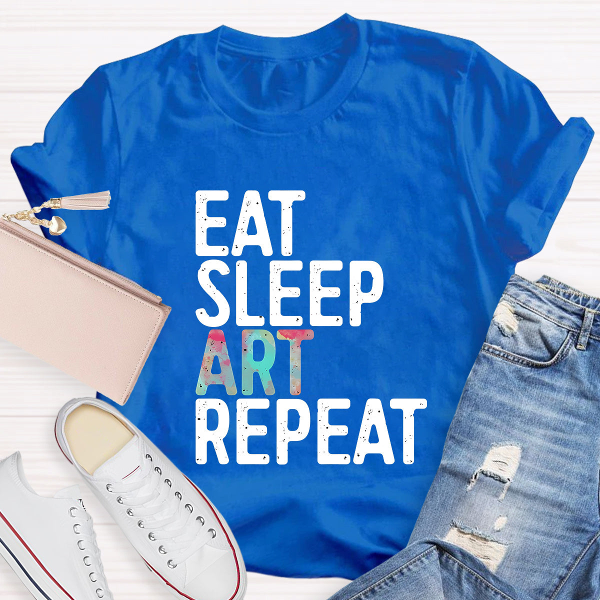 Eat Sleep Art Repeat Teacher T-Shirt
