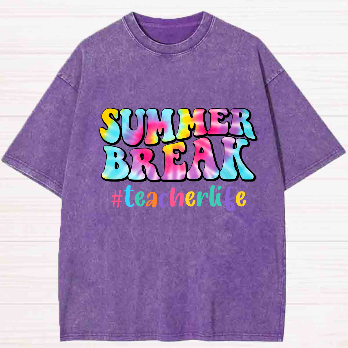 Summer Break Teacherlife Washed T-shirt