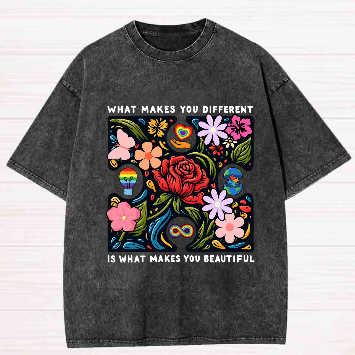 What Makes You Different Is What Make You Beautiful Washed T-shirt