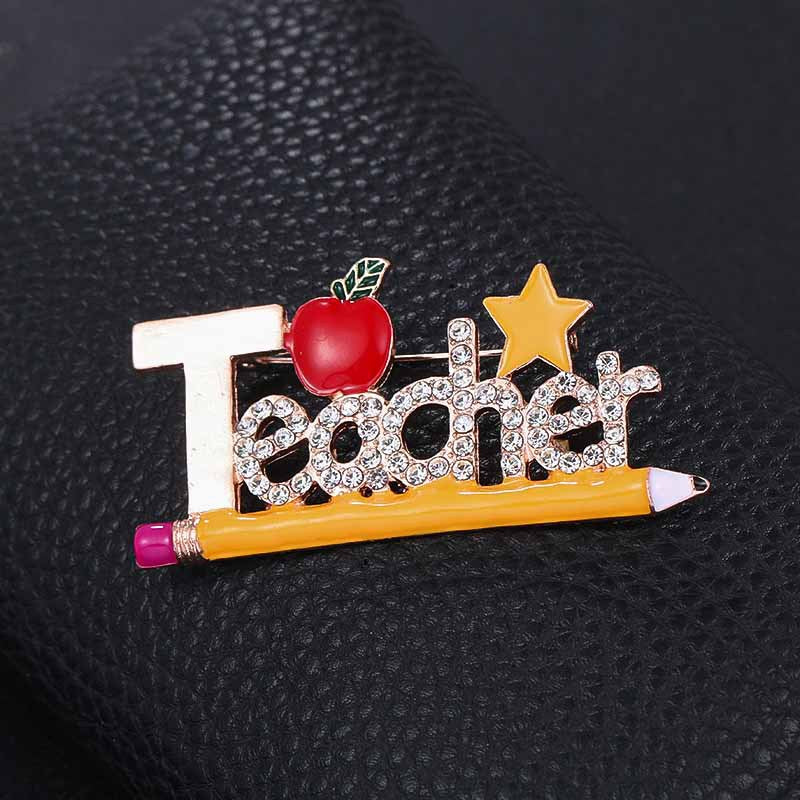 English Alphabet Brooches Teacher'S Day Brooches